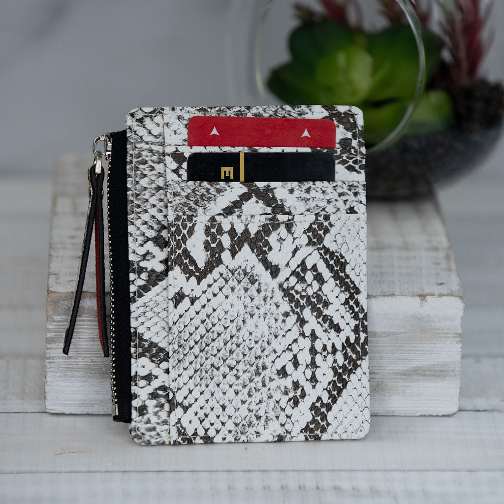 Molly Snake Print Coin Zip Pouch