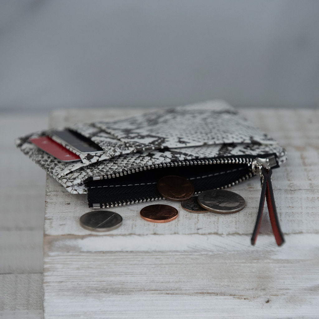 Molly Snake Print Coin Zip Pouch