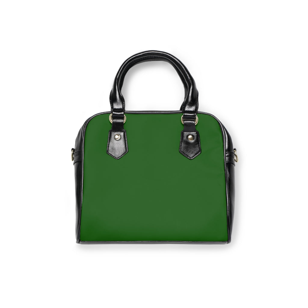 Gold Drip Rose Shoulder Handbag – Green Vegan Leather Purse