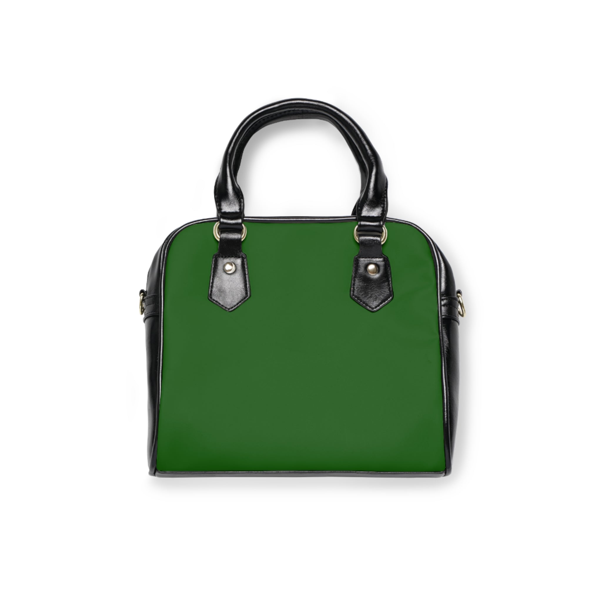 Gold Drip Rose Shoulder Handbag – Green Vegan Leather Purse
