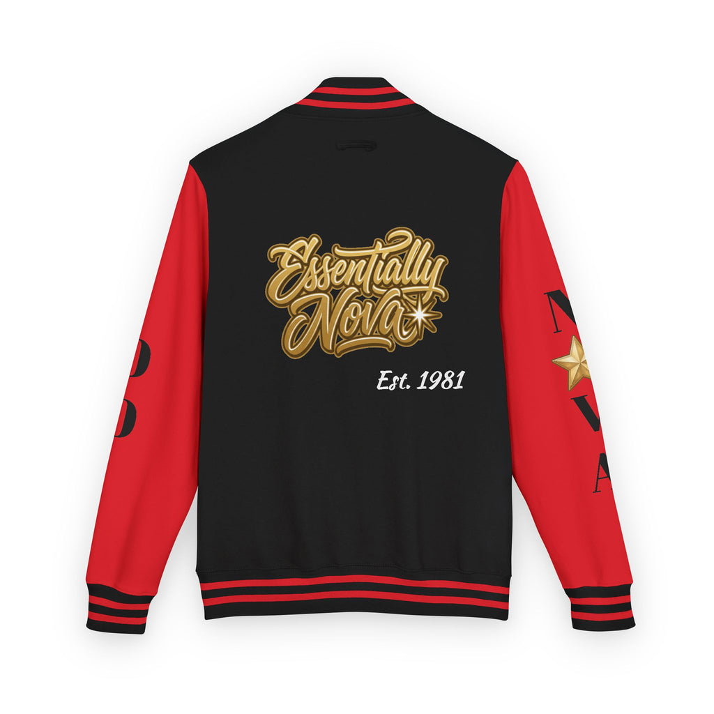 Letterman Jacket — "Essentially Nova" Varsity Bomber with Gold Script & Star Accents