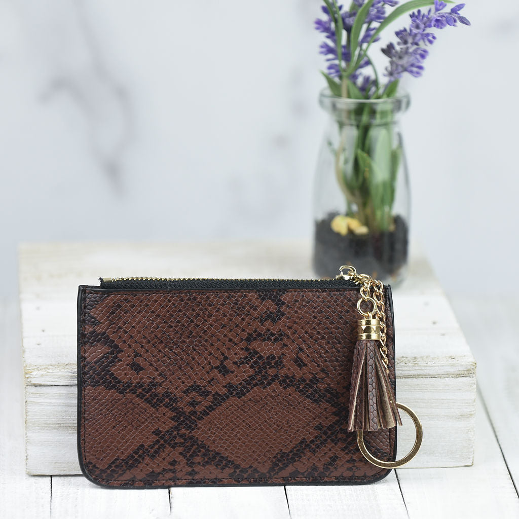 Katie Snake Print Pouch