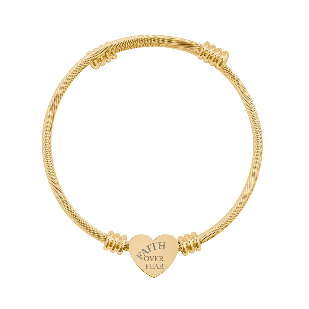 Heart Cuff Bracelet (Engraving)