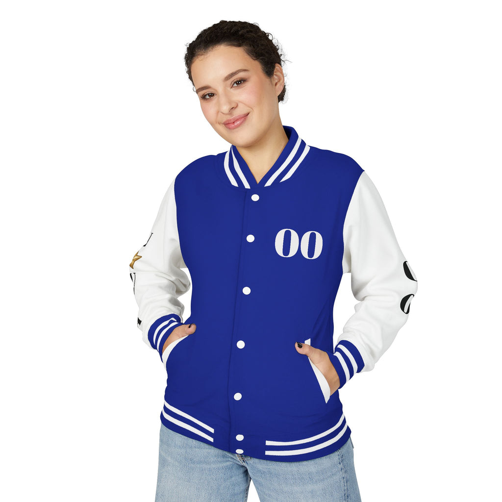 Letterman Jacket — "Essentially Nova" Varsity Bomber with Gold Script & Star Accents