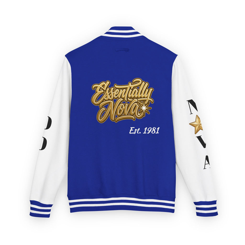 Letterman Jacket — "Essentially Nova" Varsity Bomber with Gold Script & Star Accents