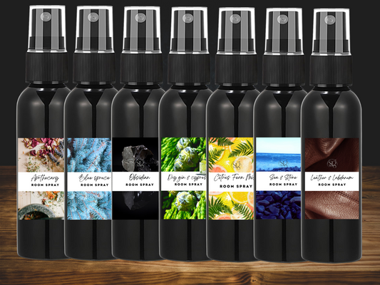 Masculine Room Spray Collection – Handcrafted Room & Linen Sprays with Bold, Sophisticated Scents Like Speakeasy, Obsidian, and Bergamot Eucalyptus