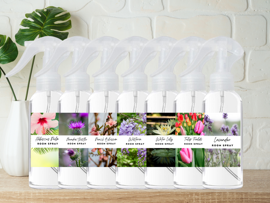 Floral & Feminine Room and Linen Spray Collection – Soft, Romantic Botanicals